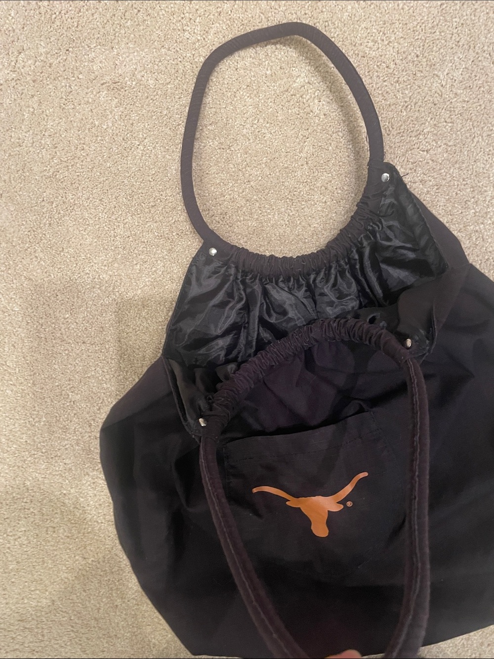 Black Texas Longhorns tote bag or large purse, officially licensed - Picture 3 of 7